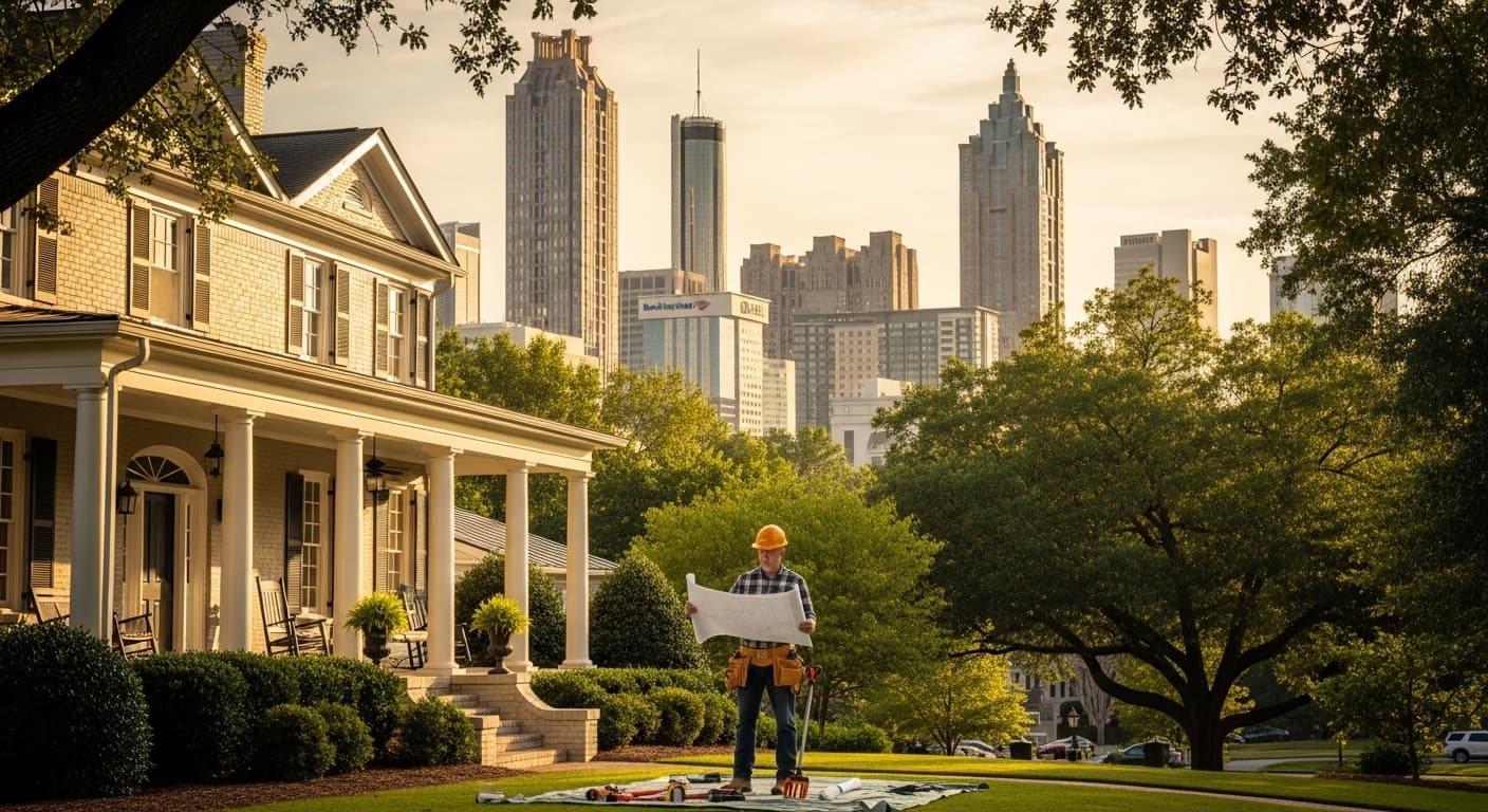 Atlanta skyline with contractor marketing strategy elements