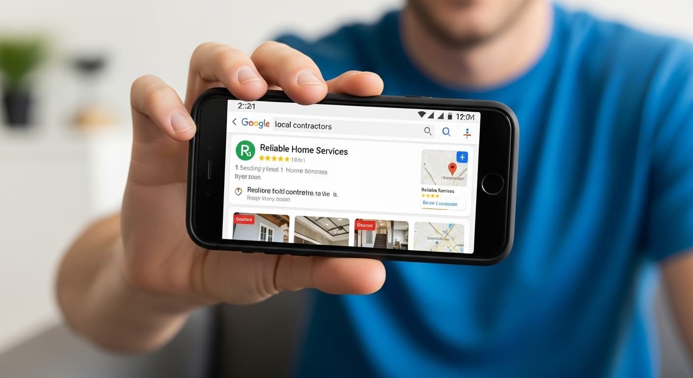 Contractor reaching first page of Google search results