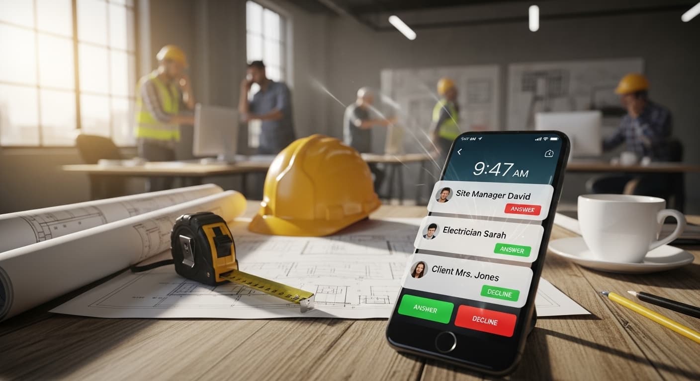 Contractor receiving a phone call from a new lead