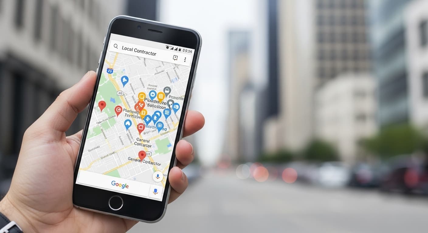 Google Map Pack showing top 3 local contractor results
