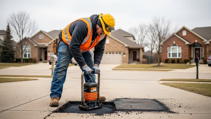 Chicago Asphalt Driveway Pothole Patching Crew