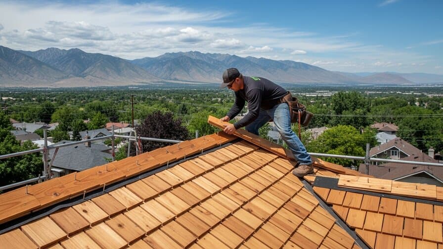 Salt Lake City Cedar Shake Hip Cap Blow-Off Repair Experts