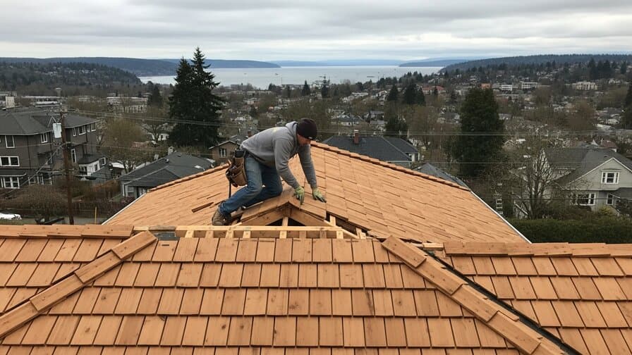 Tacoma Cedar Shake Hip Cap Blow-Off Repair Craftsmen