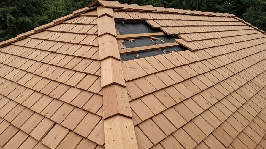 Olympia Cedar Shake Ridge Cap Blow-Off Repair Masters