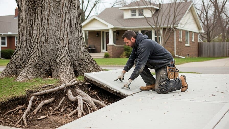 Akron Concrete Driveway Tree Root Heave Repair Company