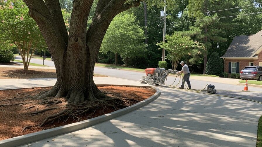 Atlanta Concrete Driveway Tree Root Heave Repair Crew