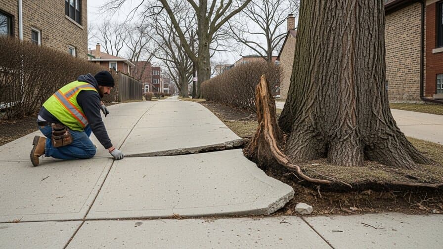 Chicago Concrete Driveway Tree Root Heave Repair Works