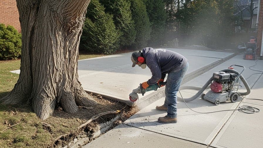 Cleveland Concrete Driveway Tree Root Heave Repair Crew