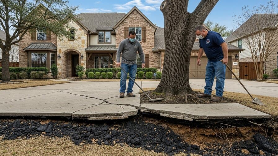 Dallas Concrete Driveway Tree Root Heave Repair Experts