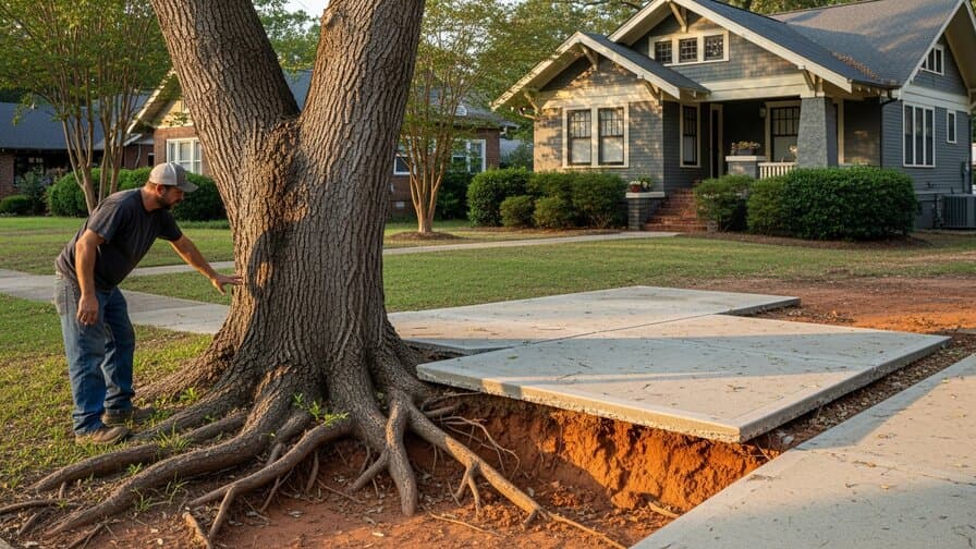 Durham Concrete Driveway Tree Root Heave Repair Co.