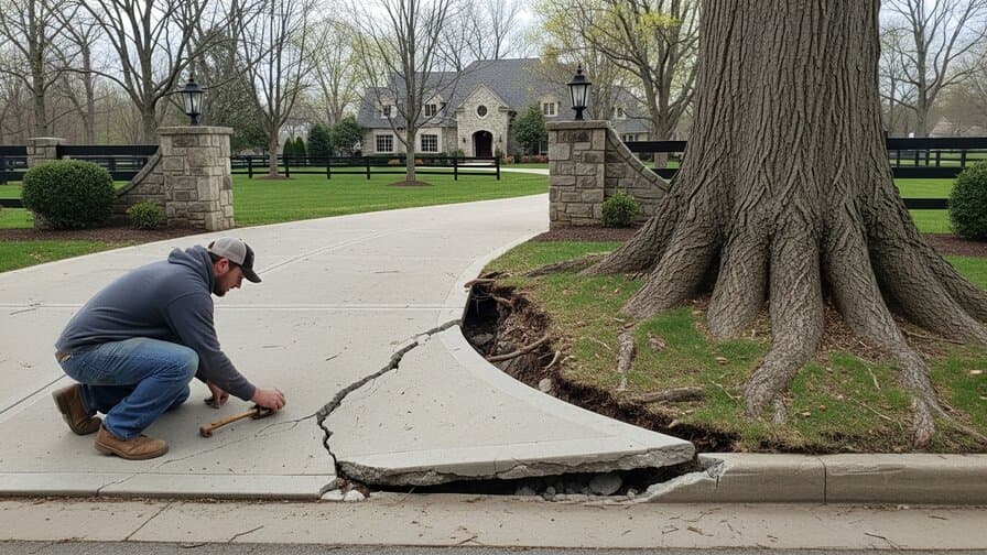 Lexington Concrete Driveway Tree Root Heave Repair Co.