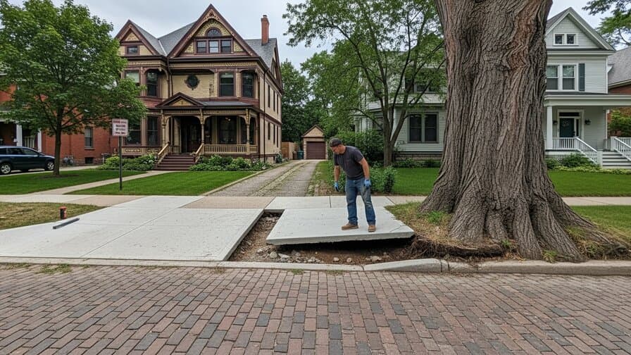 Milwaukee Concrete Driveway Tree Root Heave Repair Crew