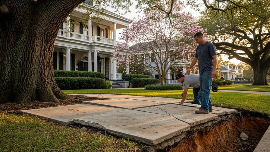 New Orleans Concrete Driveway Tree Root Heave Repair Company