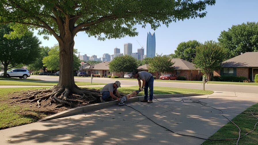 Oklahoma City Concrete Driveway Tree Root Heave Repair Masters