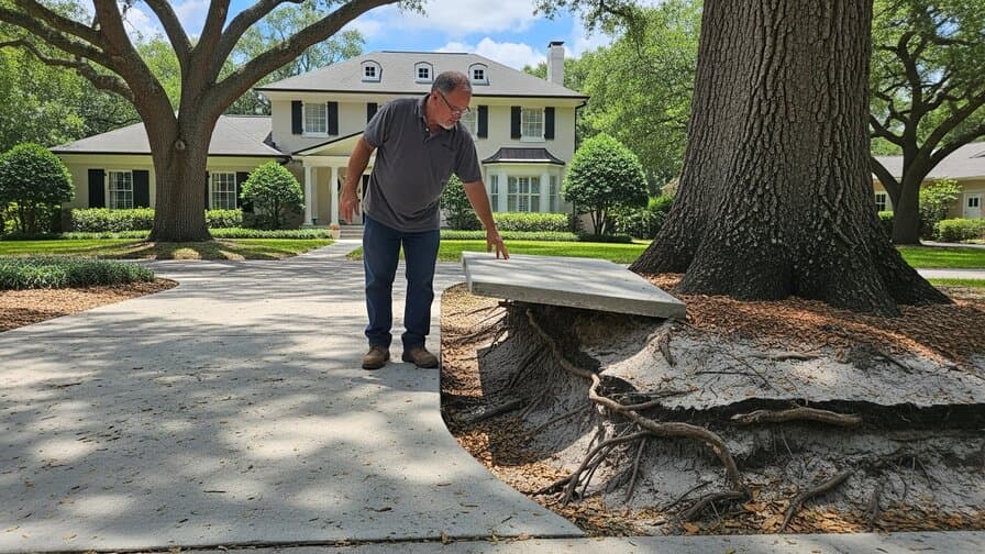 Orlando Concrete Driveway Tree Root Heave Repair Company