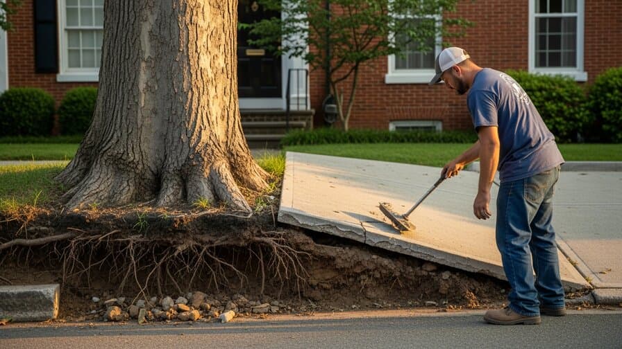 Washington DC Concrete Driveway Tree Root Heave Repair Craftsmen