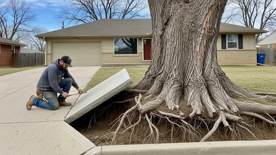 Wichita Concrete Driveway Tree Root Heave Repair Masters