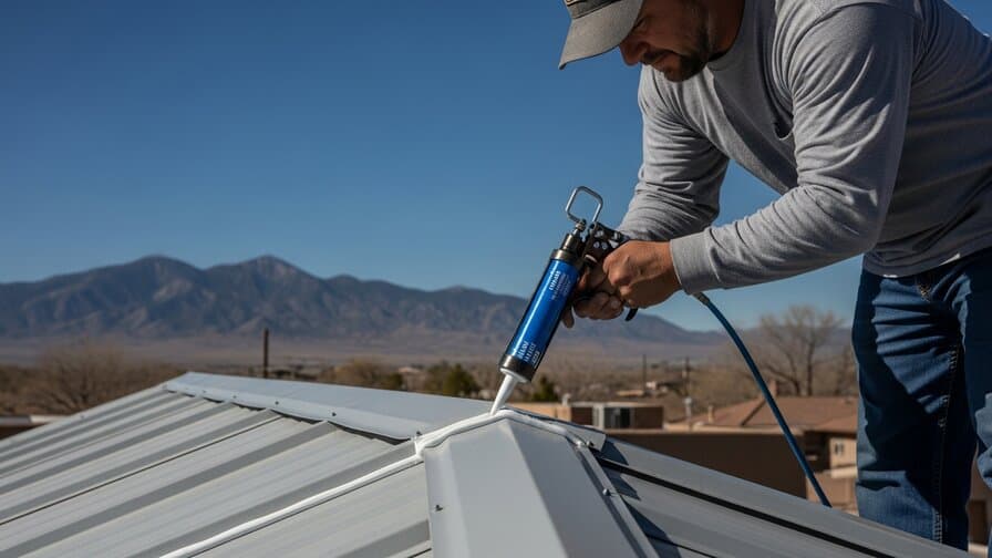 Albuquerque Metal Roof Ridge Cap Sealant Failure Repair Guys