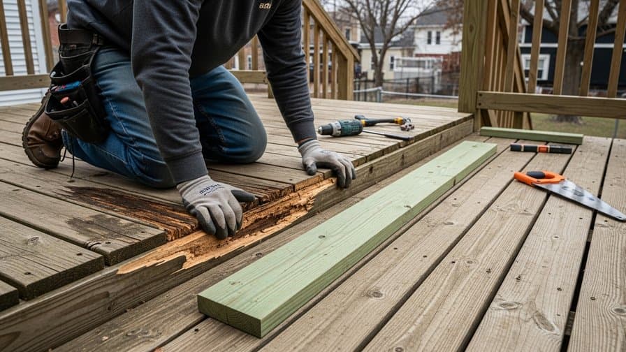 Kansas City Wood Deck Stair Riser Board Rot Repair Group