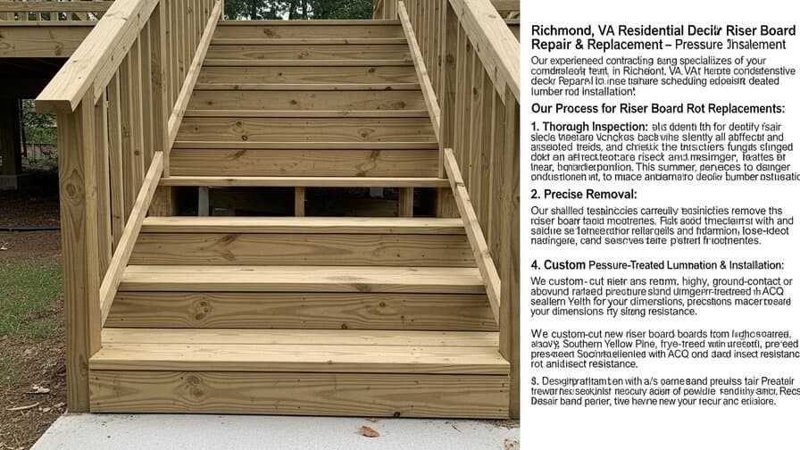 Richmond Wood Deck Stair Riser Board Rot Repair Experts