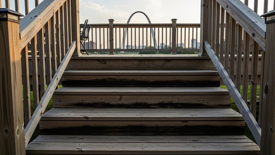 St. Louis Wood Deck Stair Riser Board Rot Repair Crew