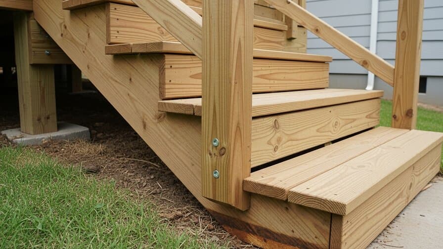 Austin Wood Deck Stair Stringer Rot Repair Kings