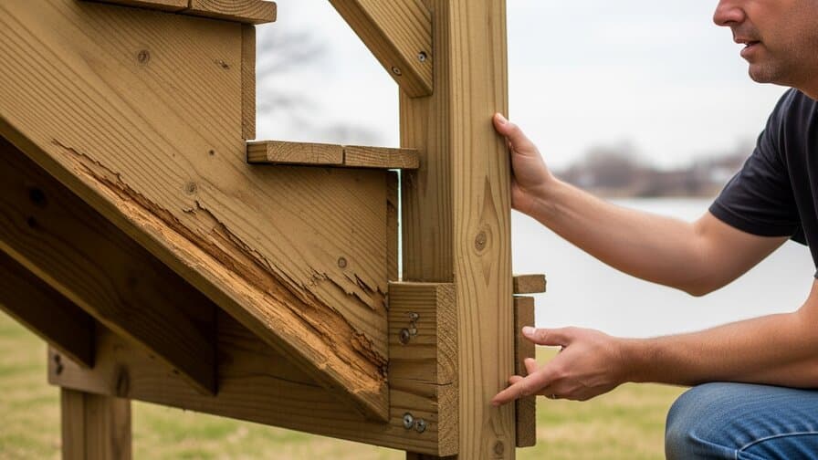 Louisville Wood Deck Stair Stringer Rot Repair Guys