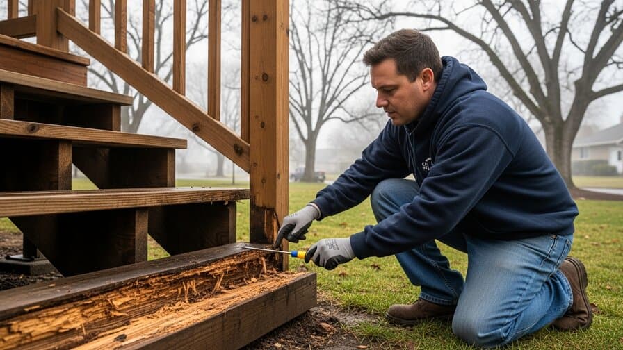 Sacramento Wood Deck Stair Stringer Rot Repair Bros