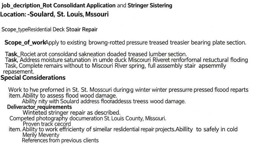St. Louis Wood Deck Stair Stringer Rot Repair Co.