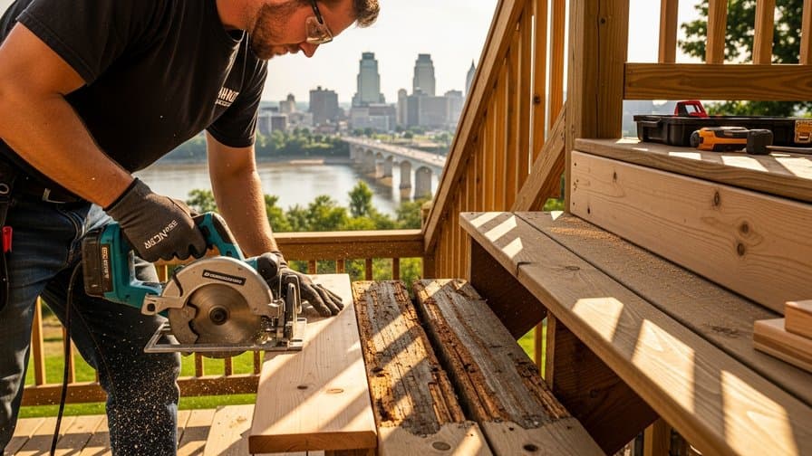 Kansas City Wood Deck Stair Tread Rot Repair Experts