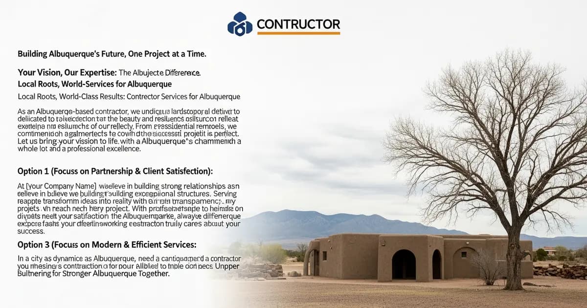 Contractor marketing services in Albuquerque, New Mexico with the Sandia Mountains skyline
