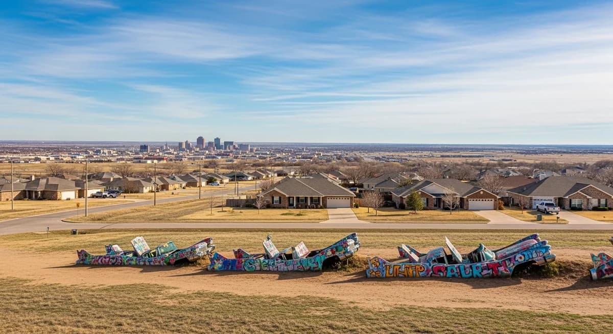 Contractor marketing services in Amarillo, Texas with Texas Panhandle plains landscape and suburban residential neighborhoods under wide open West Texas skies