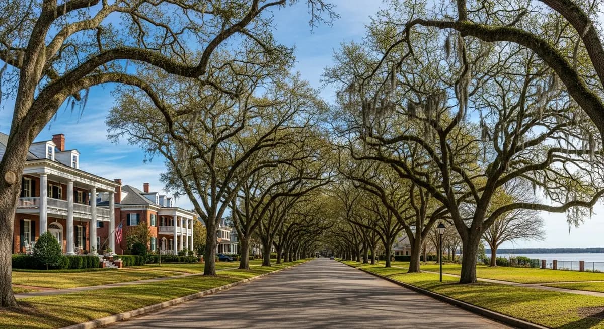 Contractor marketing services in Augusta, Georgia with Savannah River backdrop and historic southern residential neighborhoods