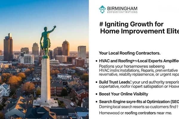 Contractor marketing services in Birmingham, Alabama with the Vulcan statue and city skyline