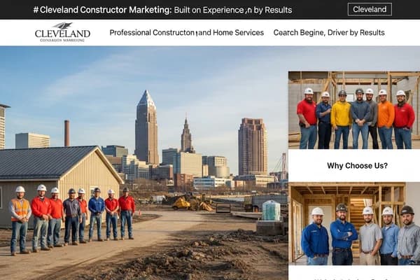 Contractor marketing services in Cleveland, Ohio with the Lake Erie shoreline and downtown skyline