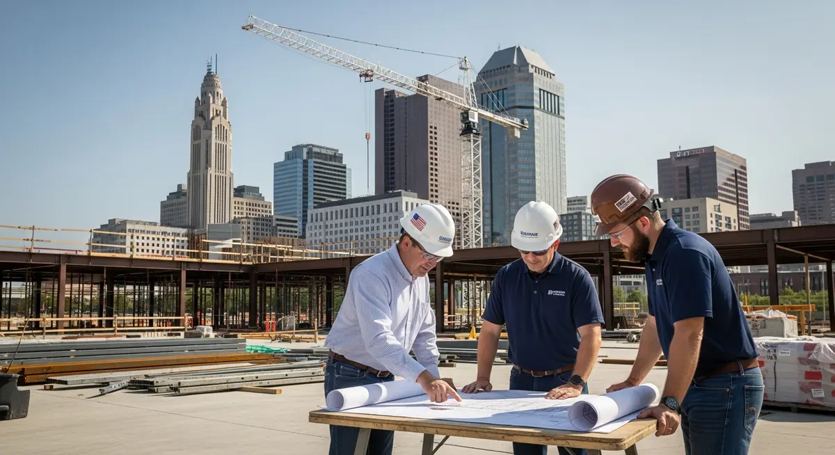 Contractor marketing services in Columbus, Ohio with the city skyline