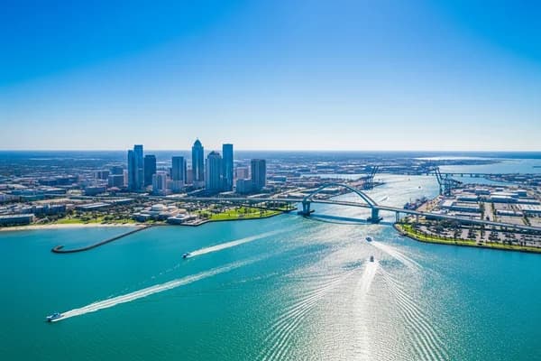 Contractor marketing services in Corpus Christi, Texas with the Gulf Coast bay and Harbor Bridge skyline