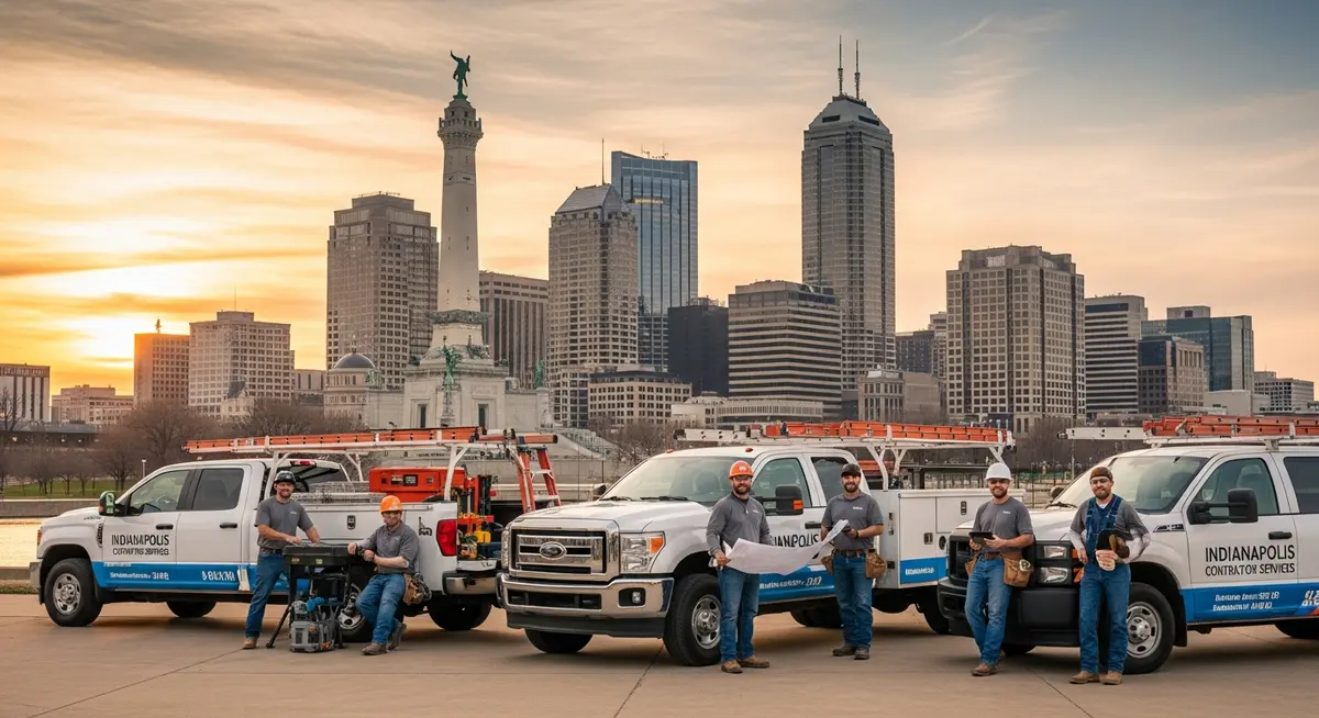 Contractor marketing services in Indianapolis, Indiana with the downtown skyline