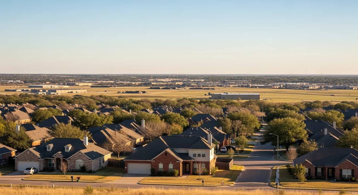 Contractor marketing services in Killeen, Texas with Fort Cavazos military base Central Texas landscape and brick suburban residential neighborhoods serving military and veteran homeowners