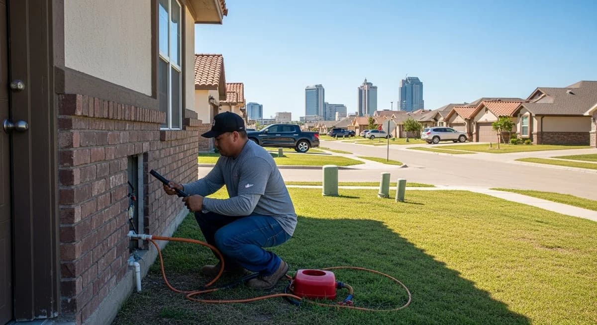 Contractor marketing services in Laredo, Texas with South Texas residential neighborhood, Rio Grande border city landscape