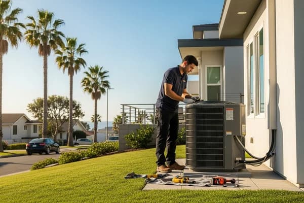 Contractor marketing services in Long Beach, California with the port skyline and Pacific Ocean backdrop