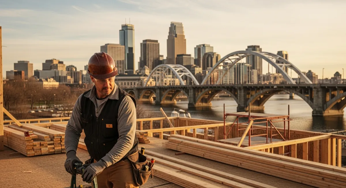 Contractor marketing services in Minneapolis, Minnesota with the Stone Arch Bridge skyline
