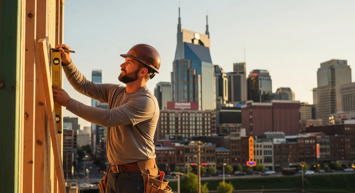 Contractor marketing services in Nashville, Tennessee with the Broadway skyline