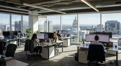 Contractor marketing services in Sacramento, California with the Capitol building skyline