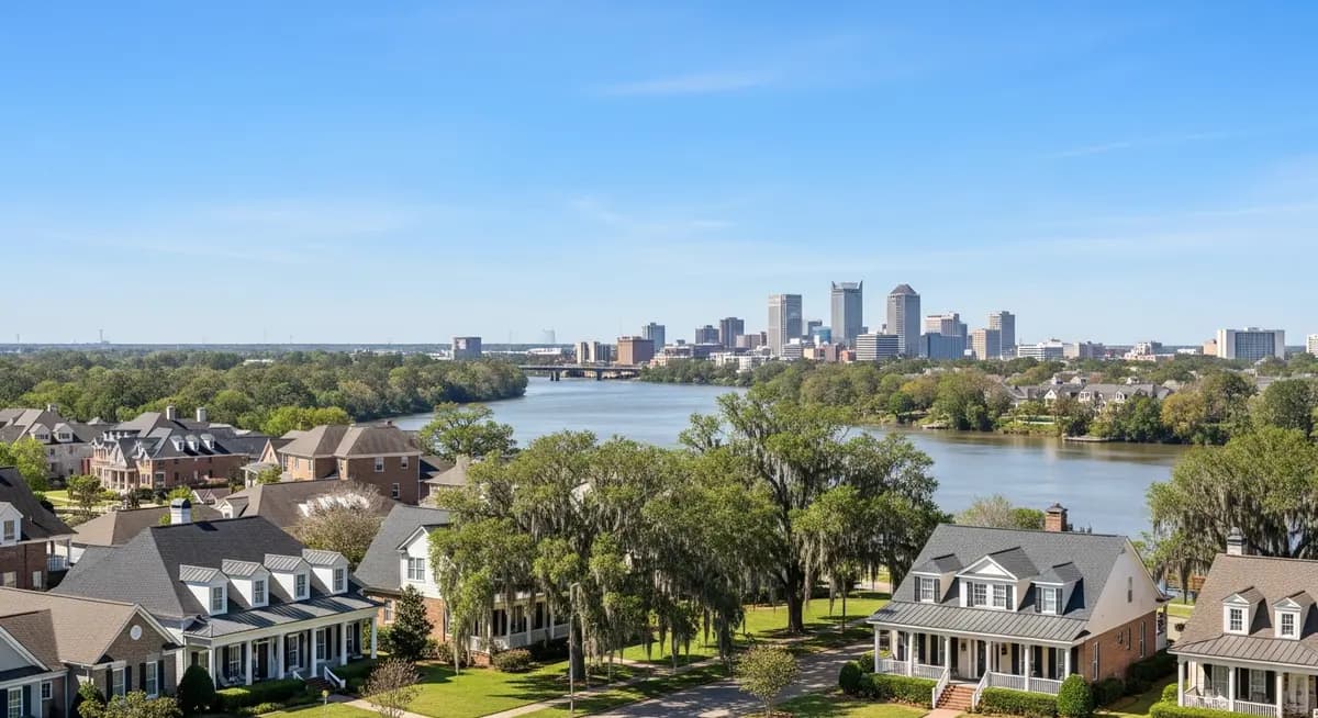 Contractor marketing services in Shreveport, Louisiana with Red River waterway and downtown Shreveport skyline backdrop and residential neighborhoods