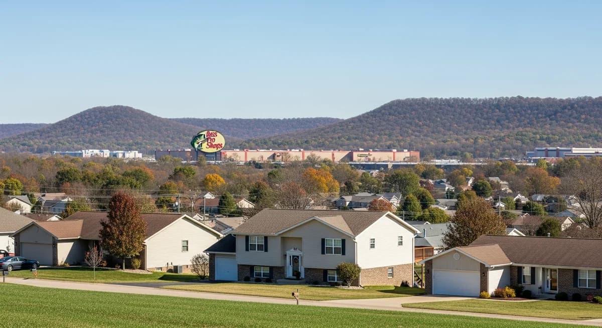 Contractor marketing services in Springfield, Missouri with Ozarks rolling hills landscape and Bass Pro Shops headquarters area and suburban residential neighborhoods