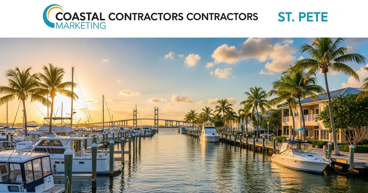 Contractor marketing services in St. Petersburg, Florida with the Tampa Bay waterfront and Sunshine Skyway Bridge