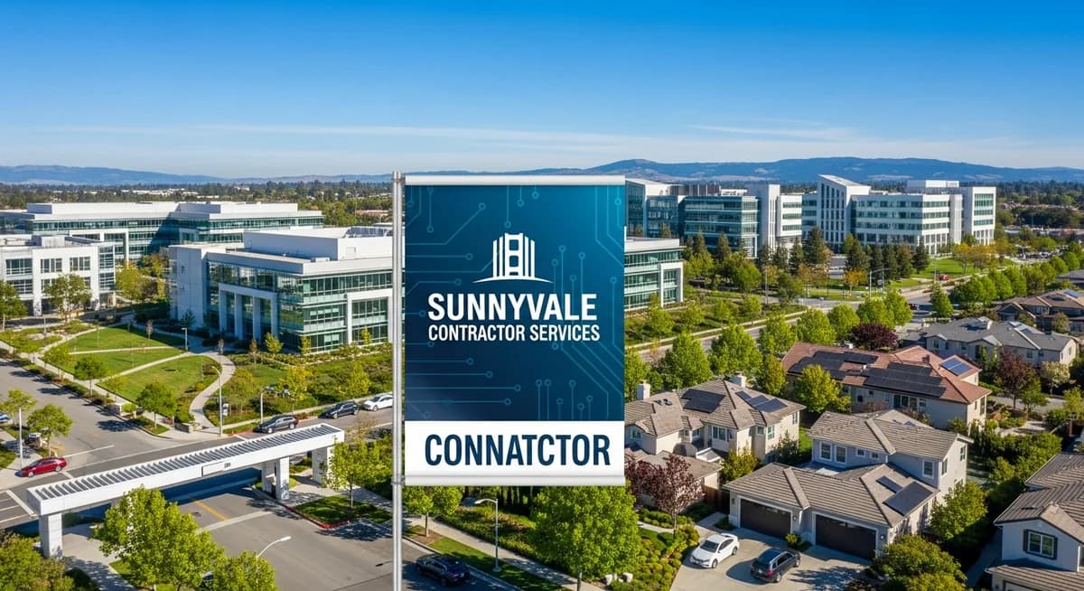 Contractor marketing services in Sunnyvale California with Silicon Valley tech campus suburban residential neighborhoods Santa Clara County blue sky
